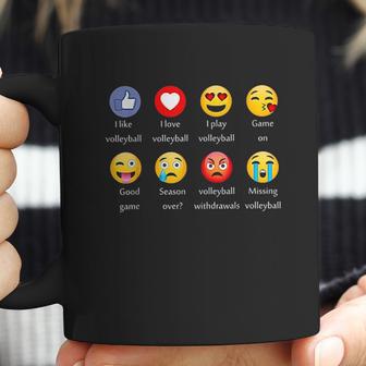 I Love Volleyball Funny Emoji Emoticons Graphic Coffee Mug | Favorety CA