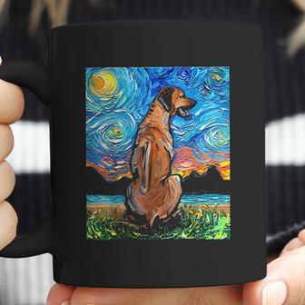 Rhodesian Ridgeback Starry Night Dog Official Art By Aja Coffee Mug | Favorety UK