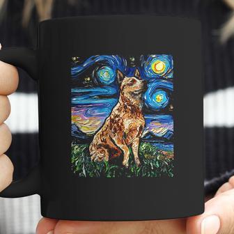 Starry Night Cattle Dog Colorful Coffee Mug | Favorety CA