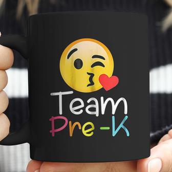 Team Pre K Teacher Emoji Hearts Love Back To School Coffee Mug | Favorety AU