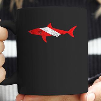 Vintage Shark Scuba Dive Diver Down Flag Emoji Coffee Mug | Favorety