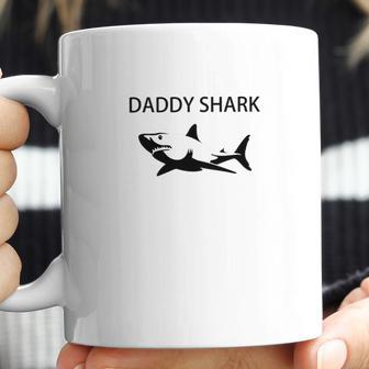 Mens Daddy Shark Funny Fathers And Grandpa Coffee Mug | Favorety CA