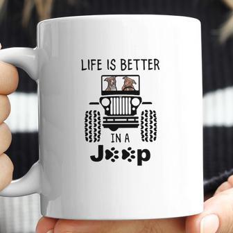 Pit Bull In A Jeep Coffee Mug | Favorety AU