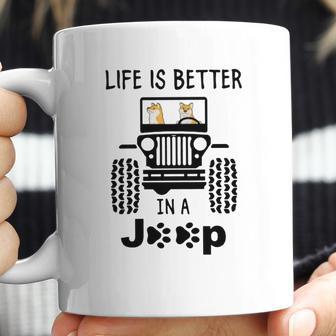 Shiba Inu Life Is Better In A Jeep Coffee Mug | Favorety AU