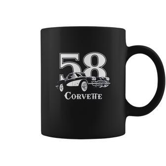 1958 Corvette Three Quarter View With Year And Model Dark Color Coffee Mug | Favorety