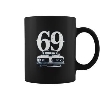 1969 Barracuda Grill View With Year Faded Look Charcoal Grey Coffee Mug | Favorety DE