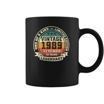 33Rd Birthday Vintage Tee Retro Legendary 1989 33 Years Old Coffee Mug | Favorety