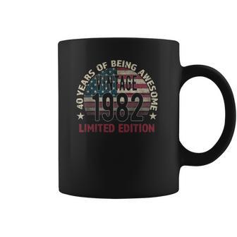 40Th Birthday Gift Men Vintage 1982 40 Years Old - Usa Flag Coffee Mug | Favorety AU