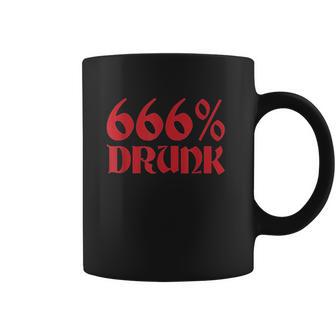 666 Percent Drunk Satanism Death Coffee Mug | Favorety DE