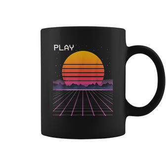 80S Grid Sunset Vaporwave Synthwave Outrun Coffee Mug | Favorety