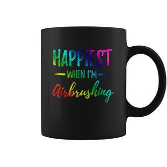 Airbrushing Happiest Funny Artist Gift Idea Cool Gift Graphic Design Printed Casual Daily Basic Coffee Mug | Favorety