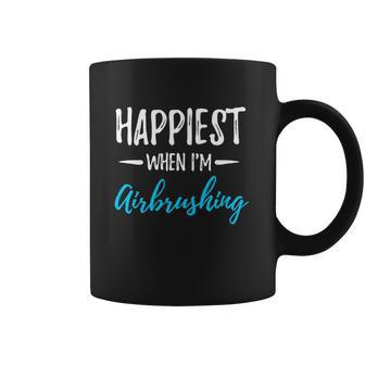 Airbrushing Happiest Funny Artist Gift Idea Funny Gift Graphic Design Printed Casual Daily Basic Coffee Mug | Favorety CA