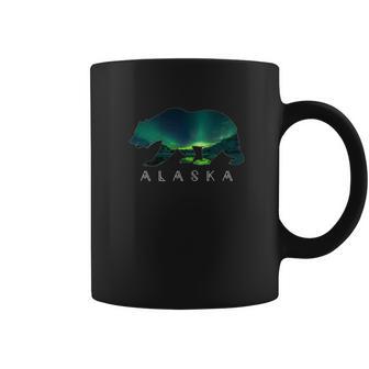 Alaskan Bear With Aurora Borealis Icy Mountain Tee Coffee Mug | Favorety AU