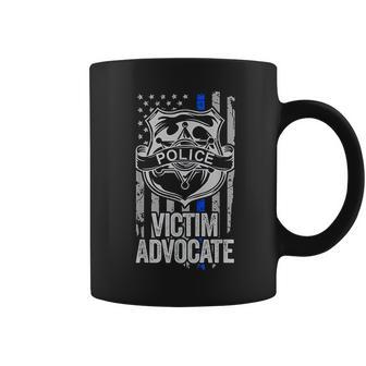 American Flag Blue Thin Line Apparel Advocate Police Coffee Mug | Favorety AU