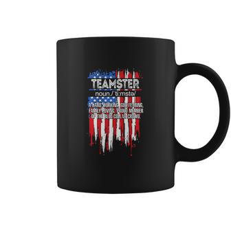 American Flag Teamster Definition Funny Fathers Day Graphic Design Printed Casual Daily Basic Coffee Mug | Favorety