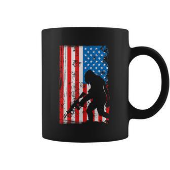 Armed Bigfoot Sasquatch Ar15 Patriotic American Flag Coffee Mug | Favorety AU