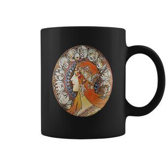 Art Nouveau Zodiac Signs Gypsy Fortune Teller Alphonse Mucha Coffee Mug | Favorety