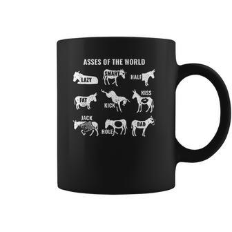 Asses The World Funny Lazy Smart Half Donkey Coffee Mug | Favorety