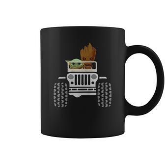 Baby Yoda And Baby Groot Driving Jeep Coffee Mug | Favorety CA