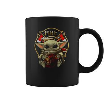 Baby Yoda Hug Flaptatn Fire Reside Coffee Mug | Favorety