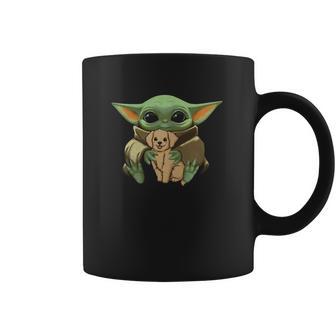 Baby Yoda Hug Golden Retriever Coffee Mug | Favorety