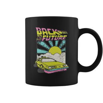 Back To The Future Delorean Sunrise Cartoon Coffee Mug | Favorety UK