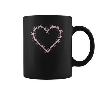 Barbed Wire Heart Grunge Punk Pastel Goth Aesthetic Egirl Coffee Mug | Favorety UK