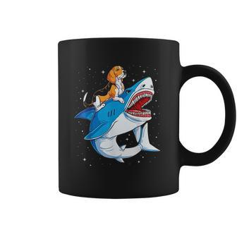 Beagle Riding Shark Jawsome Dog Lover Coffee Mug | Favorety