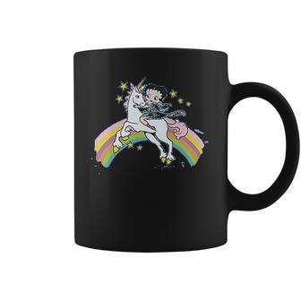 Betty Boop Cartoon Unicorn And Rainbows Coffee Mug | Favorety AU