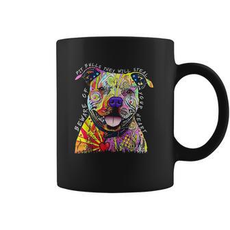 Beware Of Pit Bulls They Will Steal Your Heart Coffee Mug | Favorety DE