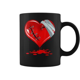 Black Broken Heart Men Women Pastel Goth Valentine Coffee Mug | Favorety DE