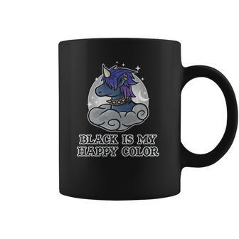 Black Is My Happy Color Kawaii Pastel Goth Gothic Unicorn Coffee Mug | Favorety AU