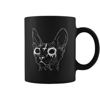 Black Metal Sphynx Cat Goth And Death Metal Coffee Mug | Favorety UK