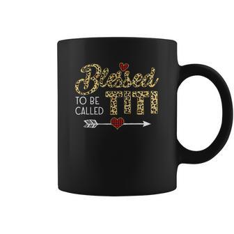 Blessed To Be Called Titi Leopart Red Plaid Buffalo Xmas Coffee Mug | Favorety AU