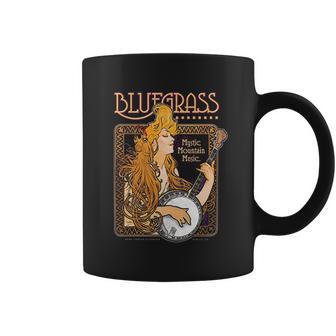 Bluegrass Alphonse Mucha Inspired Illustration Coffee Mug | Favorety UK