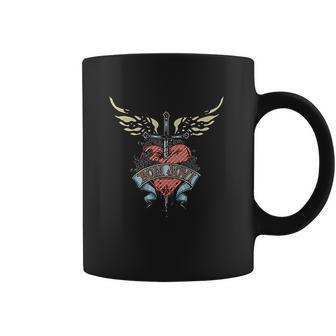 Bon Jovi Logo Heart And Dagger Band Coffee Mug | Favorety UK