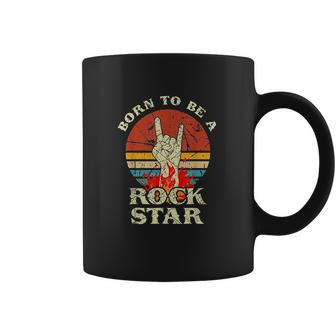 Born To Be Rock Star Hand Horns Vintage Retro Coffee Mug | Favorety CA