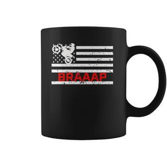 Braaap Vintage Usa American Flag Dirt Bike Coffee Mug | Favorety DE