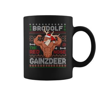 Brodolf The Red Nose Gainzdeer Gym Ugly Christmas Sweater Coffee Mug | Favorety UK