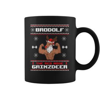 Brodolf The Red Nose Gainzdeer Gym Ugly Christmas Sweater Coffee Mug | Favorety