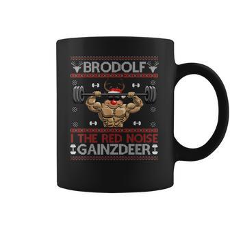 Brodolf The Red Nose Gainzdeer Gym Ugly Christmas Sweater Coffee Mug | Favorety UK