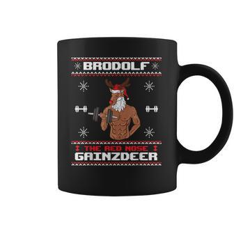 Brodolf The Red Nose Gainzdeer Gym Ugly Christmas Sweater Men Women T-Shirt Graphic Print Casual Unisex Tee Coffee Mug | Favorety UK