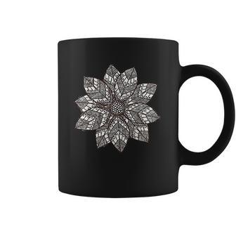 Brown & White Mandala Flower Yoga Sacred Mantra Geometry Coffee Mug | Favorety