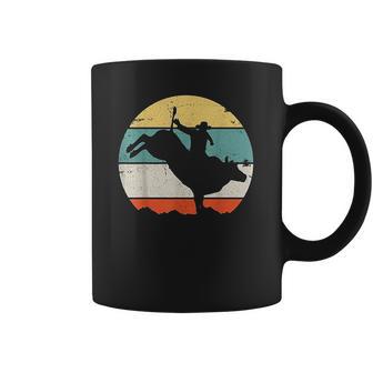 Bull Riding Rodeo Cowboy Western Country Retro Vintage Design Coffee Mug | Favorety