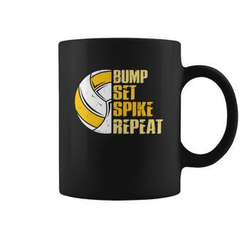 Bump Set Spike Repeat Volleyball Funny Graphic Design Printed Casual Daily Basic Coffee Mug | Favorety UK