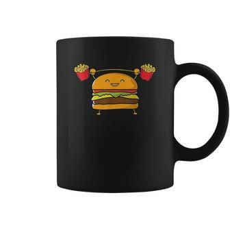 Burger Lifting Fries Funny Food Snatch Squat Barbell Weight Coffee Mug | Favorety UK