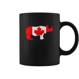 Canada Flag - Rhinoceros - Womens T-Shirt By American Apparel Coffee Mug | Favorety CA