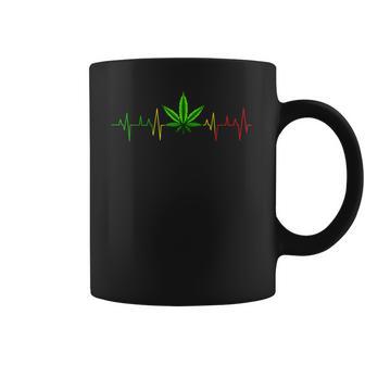 Cannabis Heartbeat Weed Marijuana Pot Ganja Leaf Stoner Coffee Mug | Favorety UK