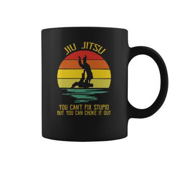 You Can’T Fix Stupid But You Can Choke It Out Jiu Jitsu Vintage Shirt Coffee Mug | Favorety