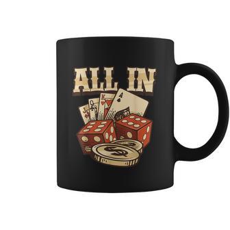 All In Card Game Playing Cards Poker Player Gambling Casino Graphic Design Printed Casual Daily Basic Coffee Mug | Favorety AU